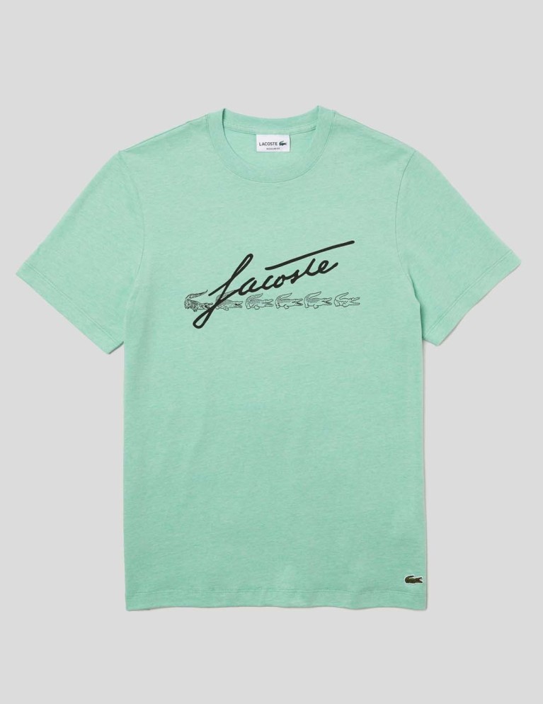 LACOSTE firma e stampa coccodrillo tee trefle chine